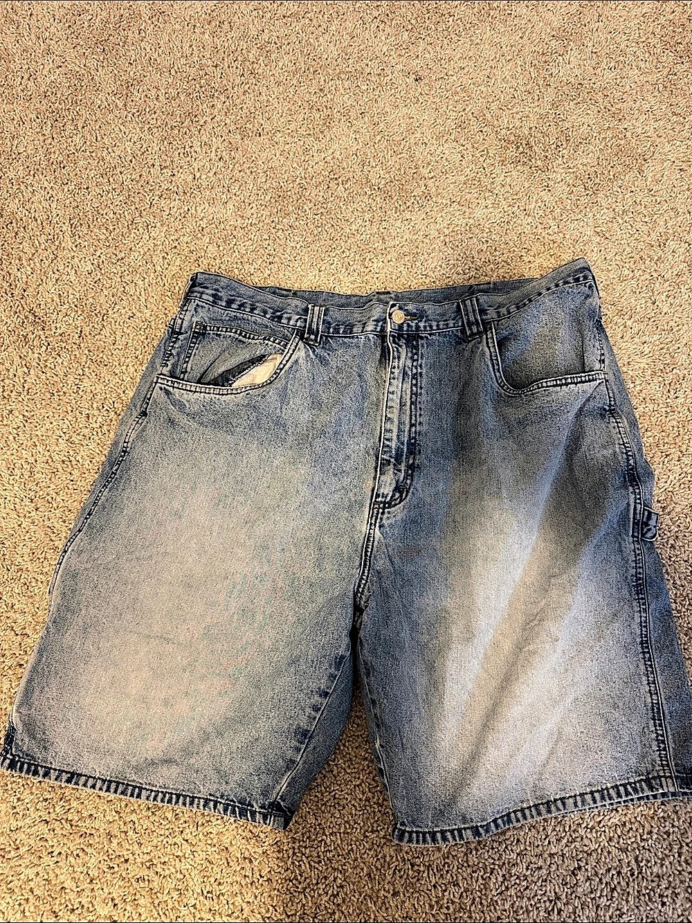 Wrangler Hero Originals Denim Carpenter Shorts Men's Blue Denim Cargo Shorts